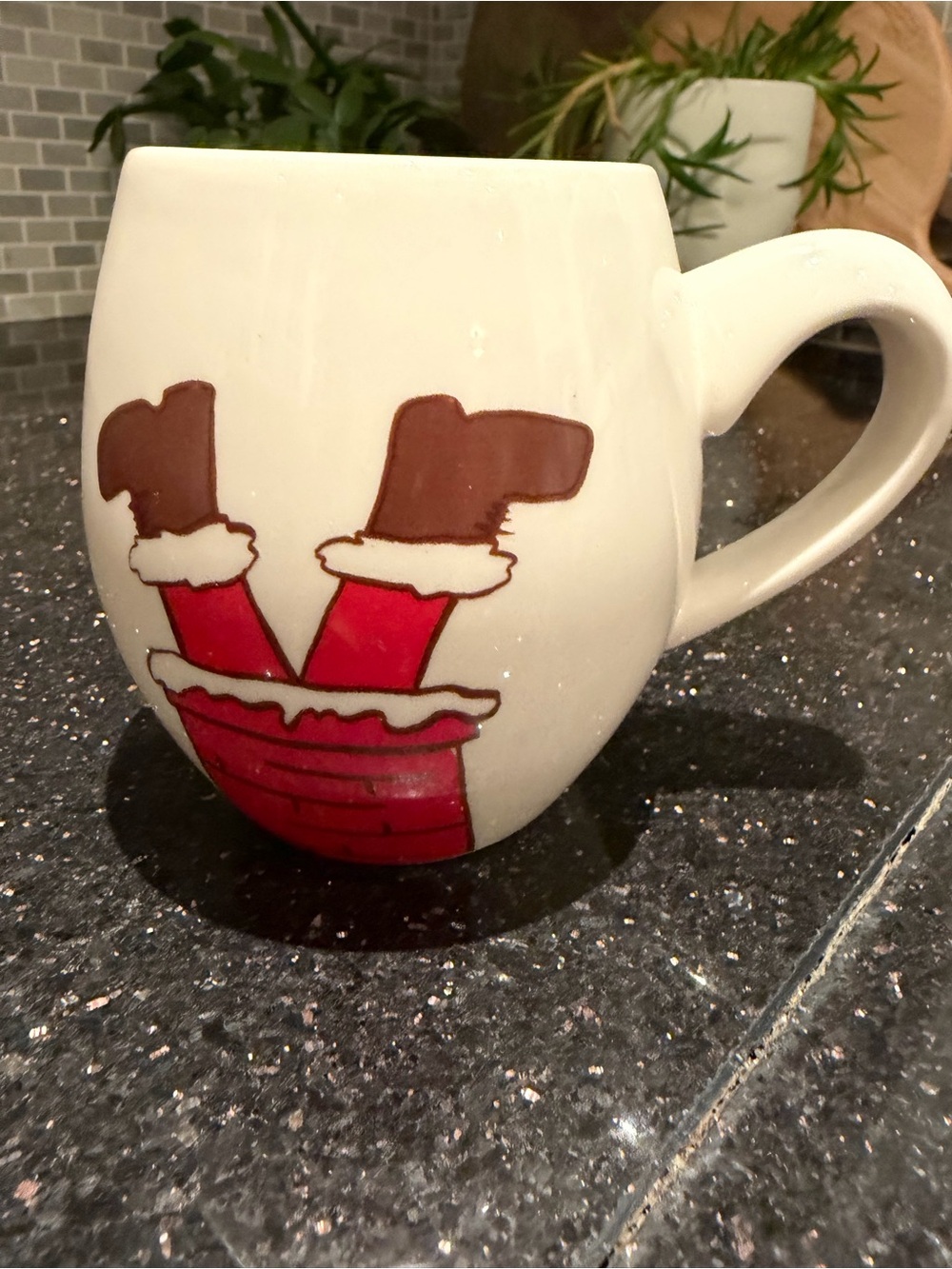 Magenta Santa Chimney Mug - Down the Chimney